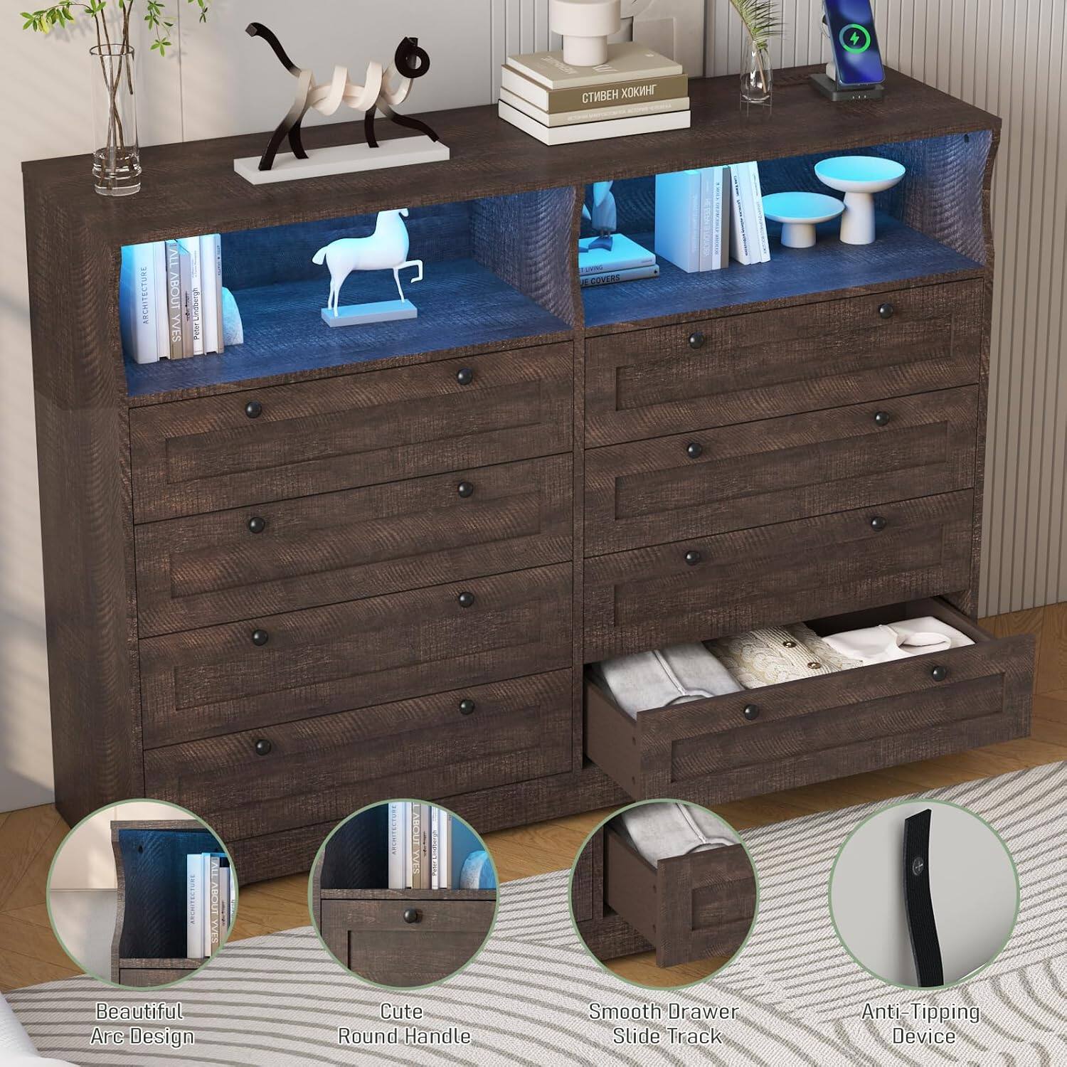 - Beautiful Arc Design
- Cute Round Handle
- Smooth Drawer Slide Track
- Anti-Tipping Device