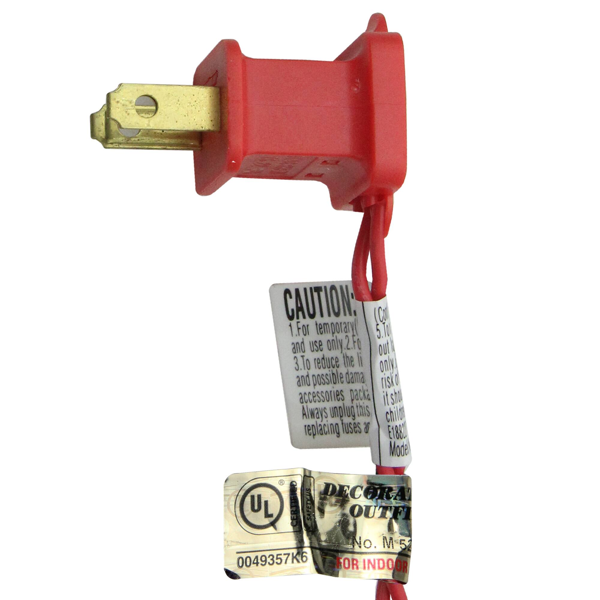 CAUTION:
1. For temporary and use only 2. Fuses out only.
3. To reduce the risk of fire and possible damage to accessories pack it should always be unplugged this child replacing fuses or accessories.

DECORA OUTLET
No. M52
FOR INDOOR USE

UL
0049357K6