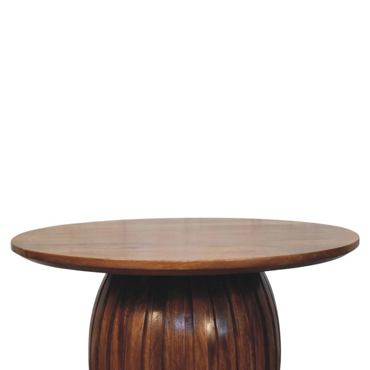 Back. Artisan Furniture - Round Fluted Coffee Table, Brown - Brown.