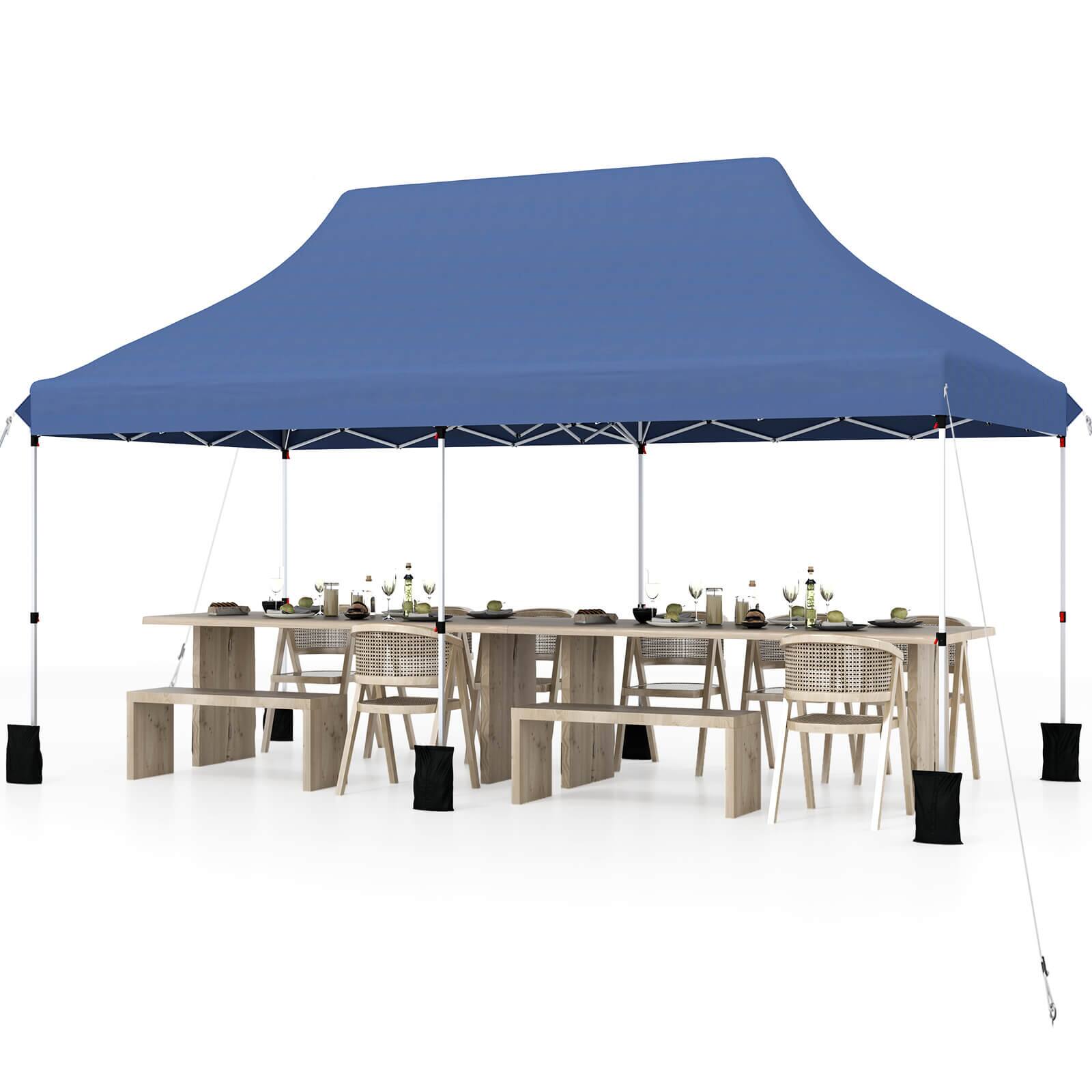 Alt View 9. Costway - Costway 10 x 20 FT Pop-up Canopy UPF50+ Sun Protection Tent with Carrying Bag - Blue.