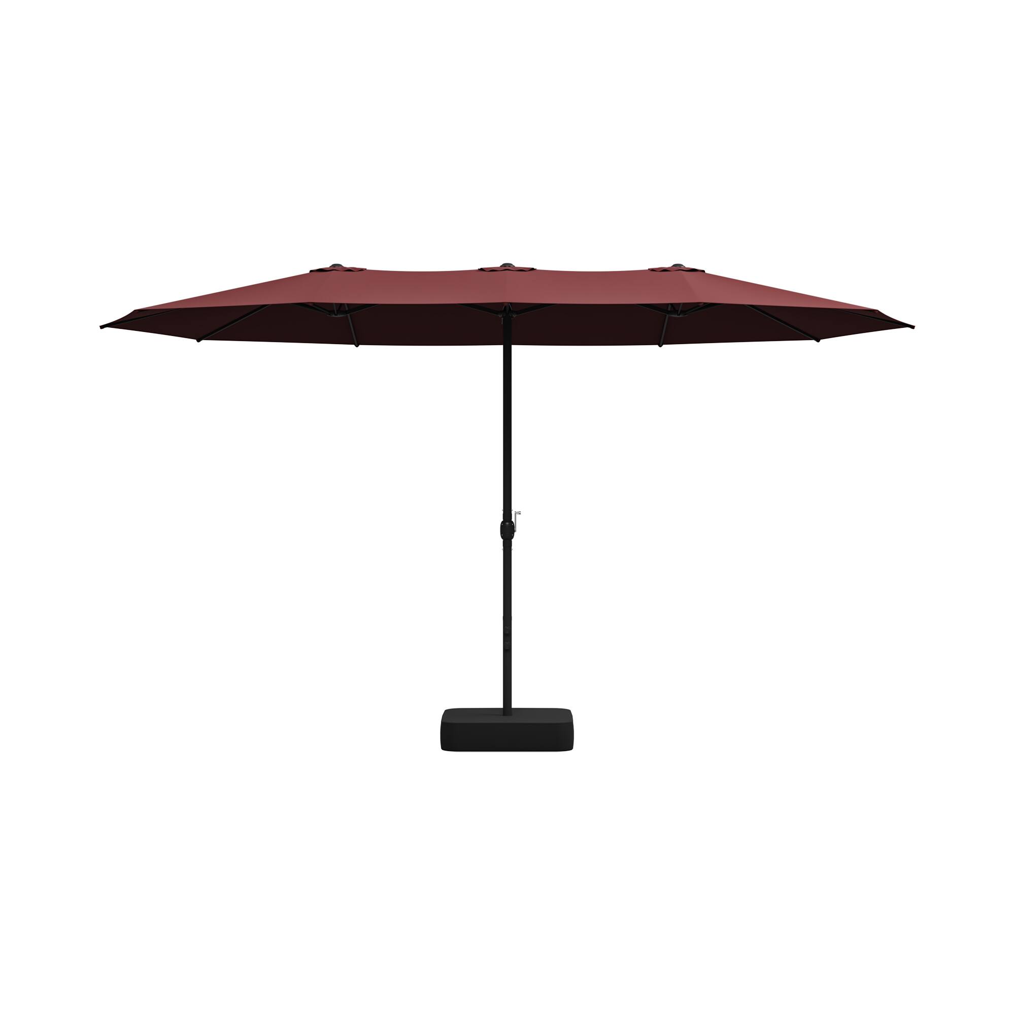 Alt View 6. Famapy - 15ft x 9ft Large Rectangular Outdoor Patio Umbrella with Weighted Base - Heavy-Duty Market Shade - Multiple Colors - Burgundy.