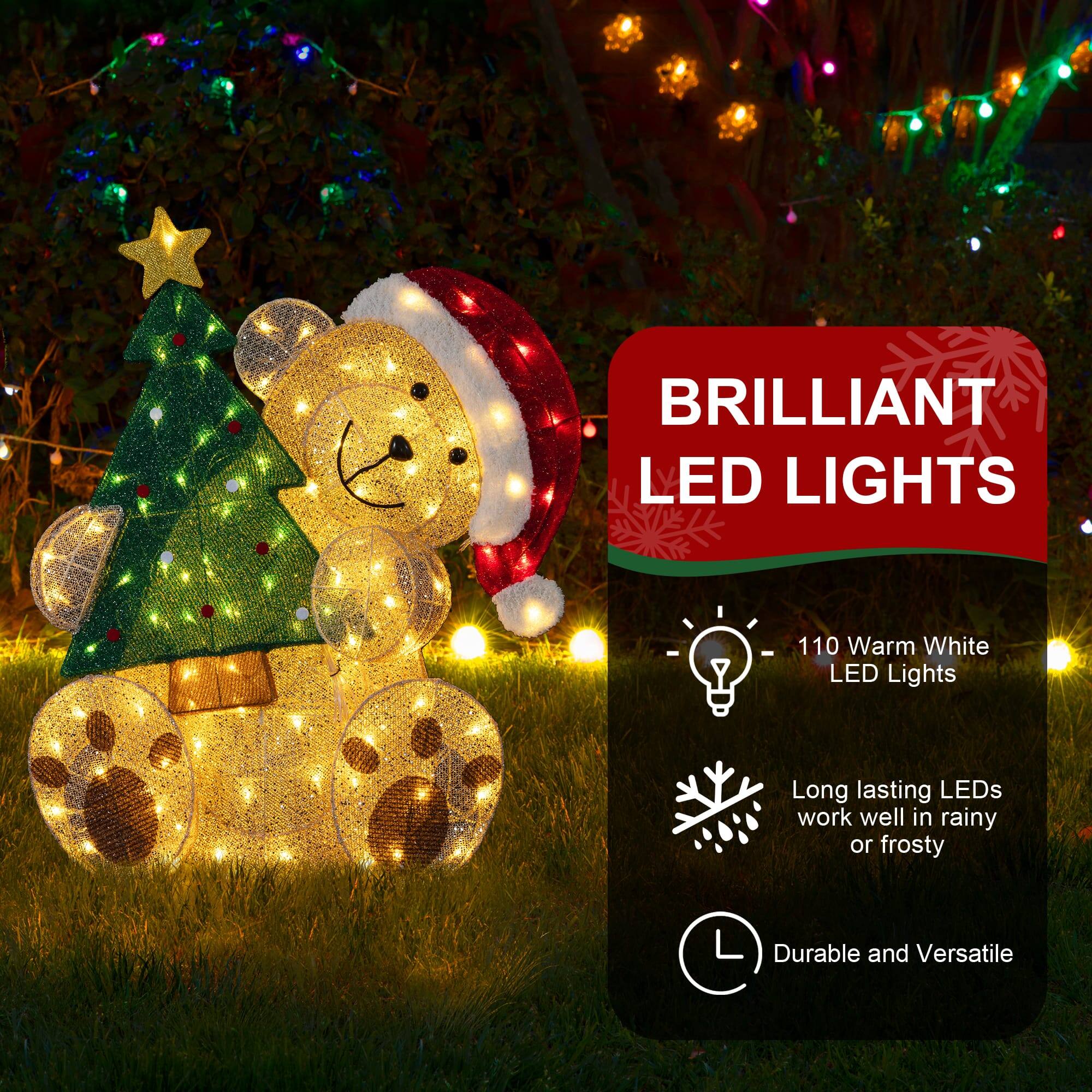 BRILLIANT LED LIGHTS

110 Warm White LED Lights

Long lasting LEDs work well in rainy or frosty

Durable and Versatile