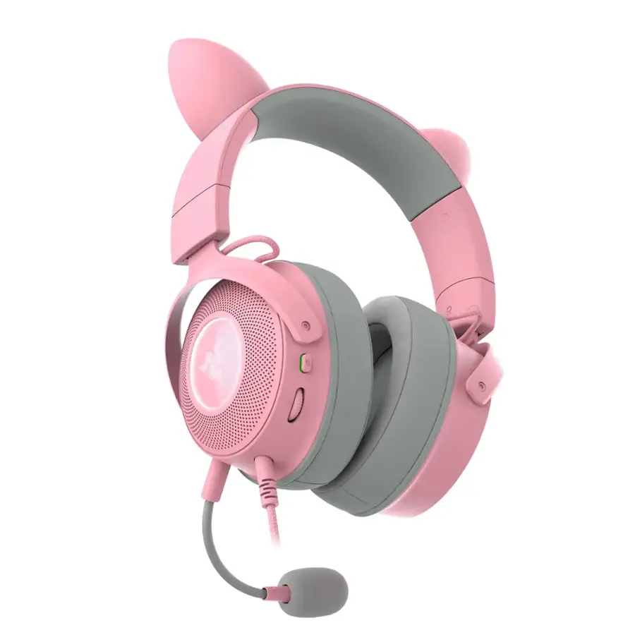 Alt View 19. Razer - Kraken Kitty V2 Pro Wired Gaming Headset for PC, Mac, and Playstation - Quartz Pink.
