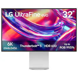 LG - 32” UltraFine evo 6K Nano IPS Black Professional Monitor with DisplayHDR 600 (Thunderbolt 5, HDMI, DisplayPort, USB-C) - Silver