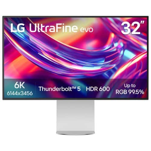 LG - 32” UltraFine evo 6K Nano IPS Black Professional Monitor with DisplayHDR 600 (Thunderbolt 5, HDMI, DisplayPort, USB-C) - Silver