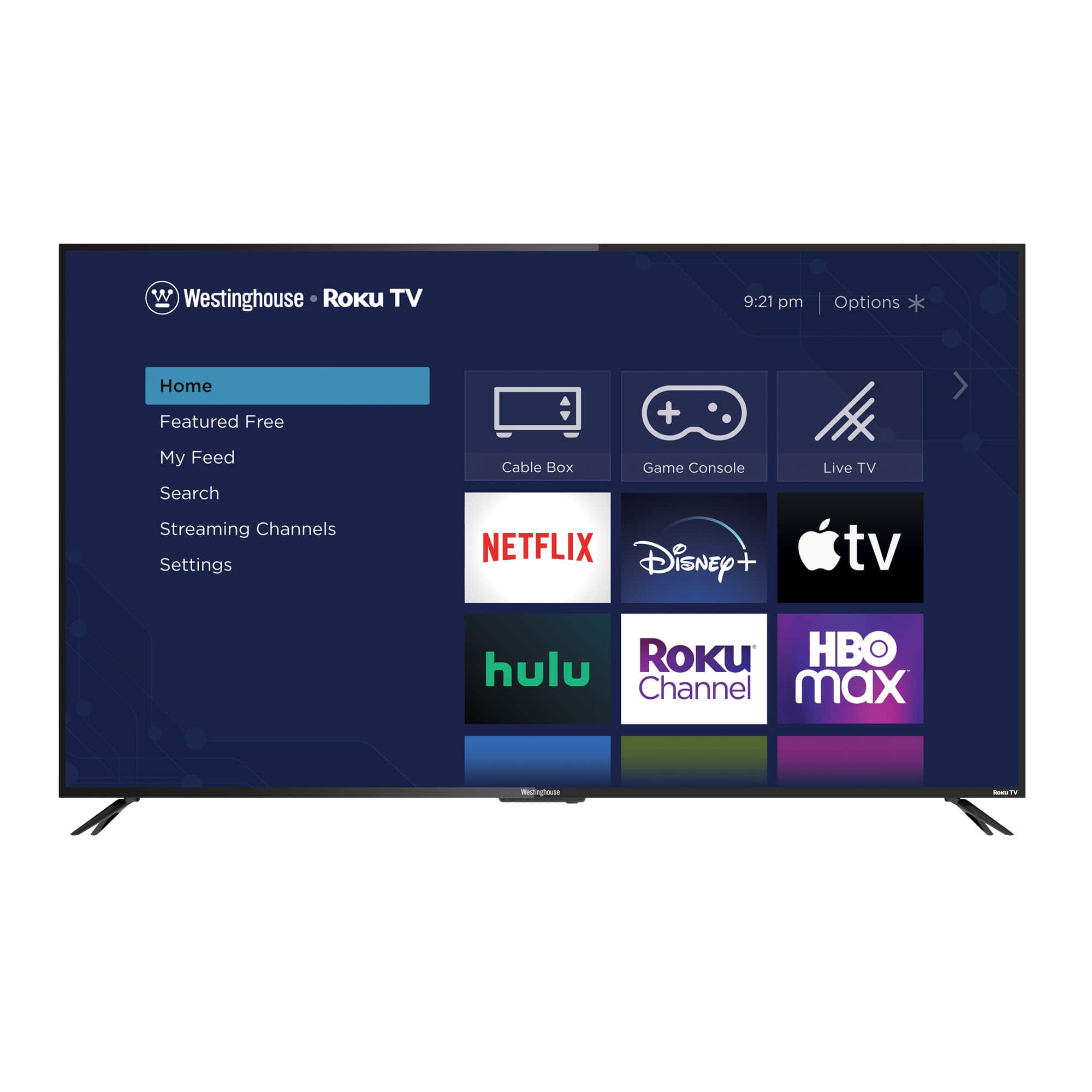 Front. Westinghouse - 75" 4K UHD Smart Roku TV with HDR.
