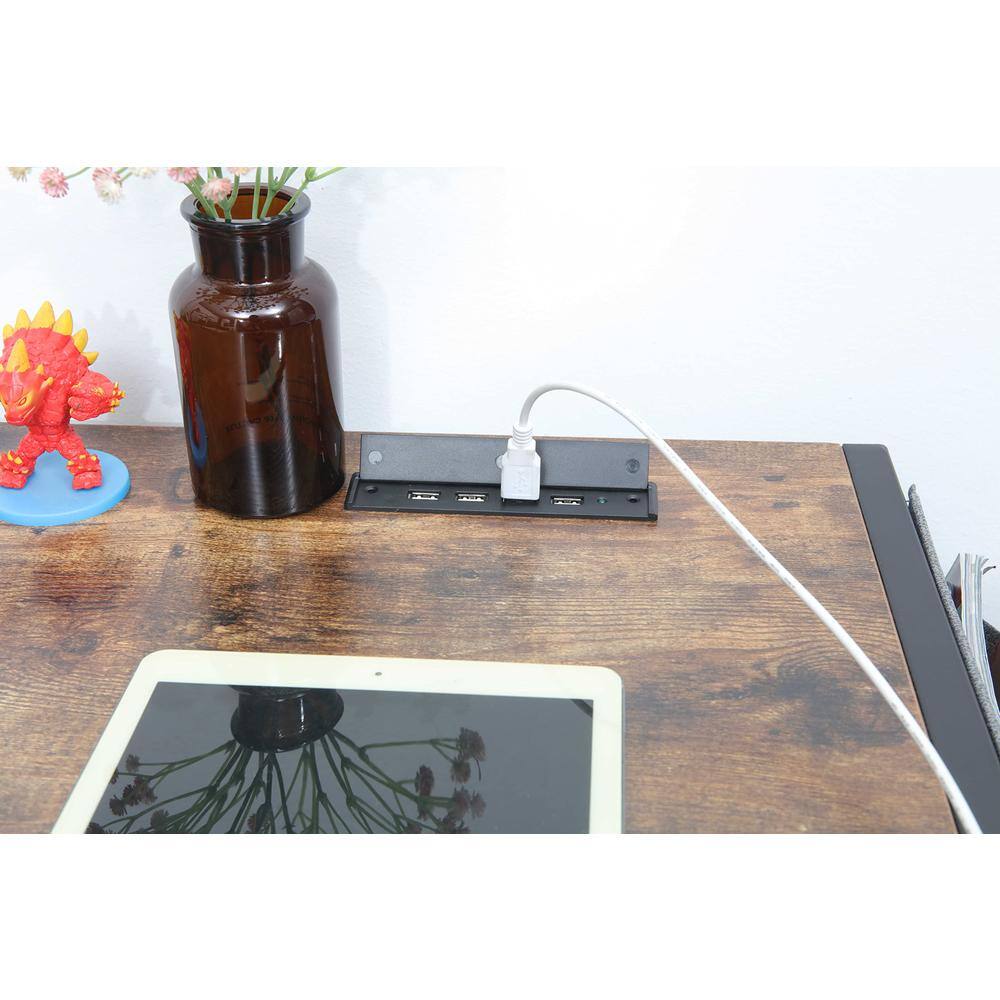Angle. JJS - Small Computer Desk - Rusticbrown/Black.