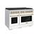 Left. ZLINE - 48 in. Wide 8 Burner Autograph Paramount Dual Fuel Range with White and Bronze Accents (SDRSZ-WM-48-CB) - White.
