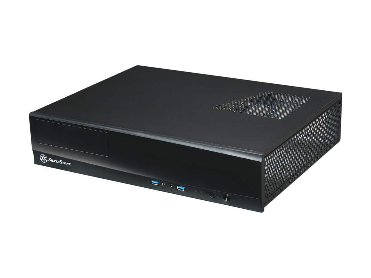 SilverStone - ML03B Micro ATX HTPC Case, Black Aluminum, 0.8mm SECC - Black