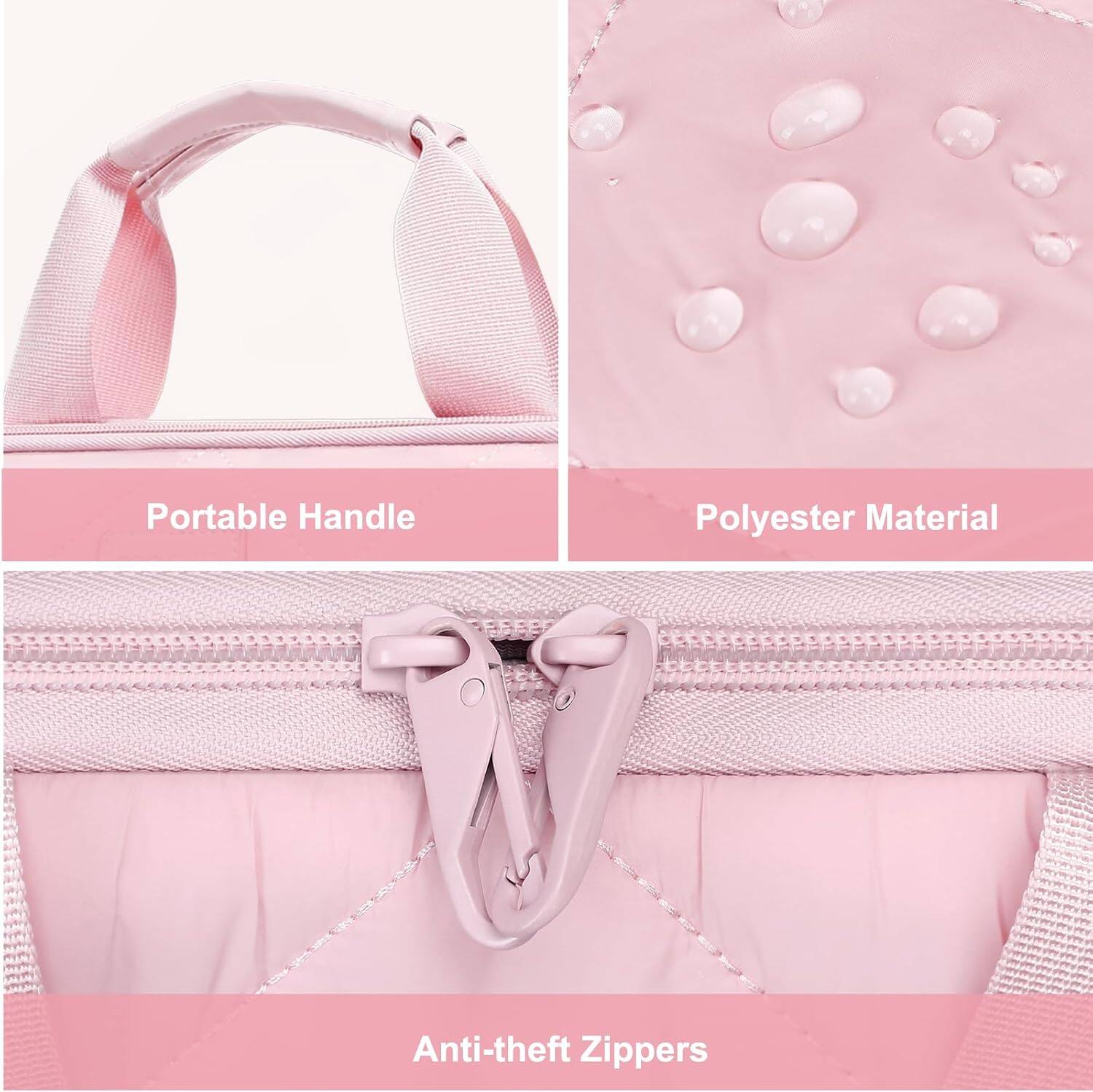 Portable Handle  
Polyester Material  
Anti-theft Zippers