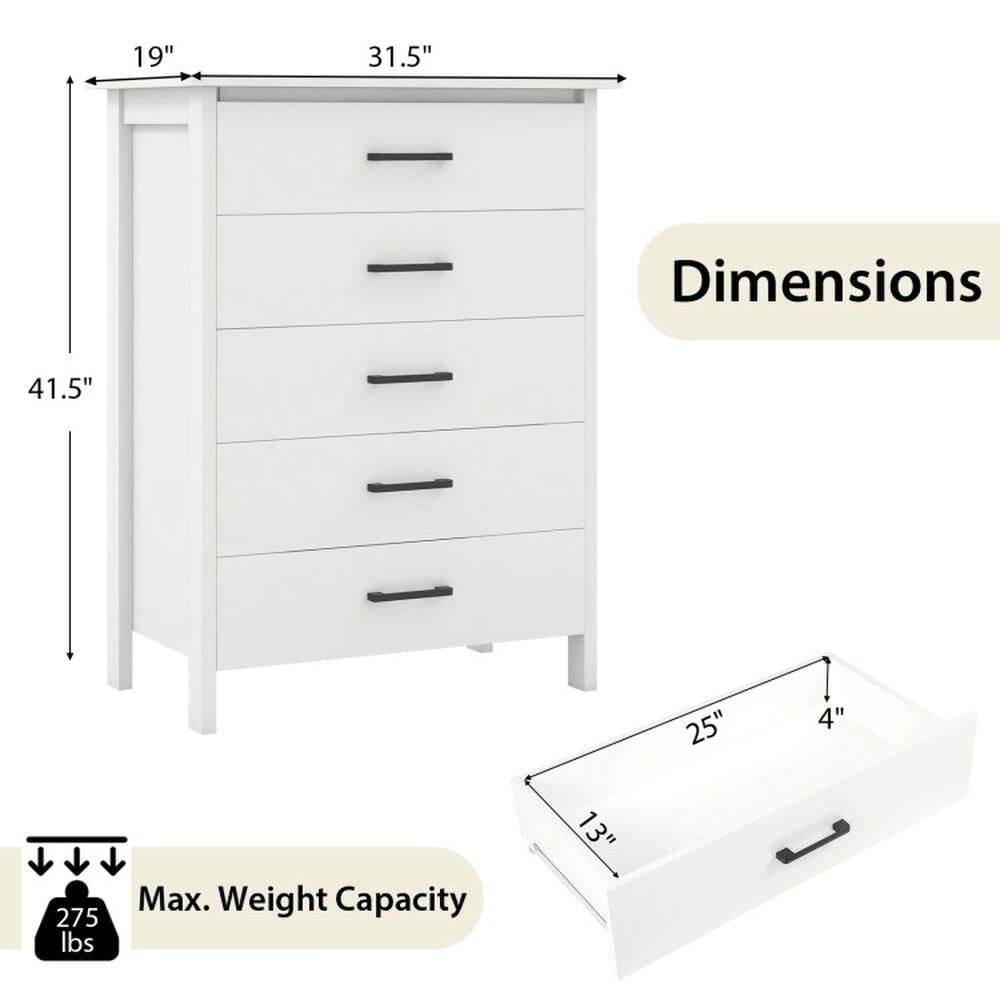 19" x 31.5" x 41.5" Dimensions  
4" x 13" x 25"  
Max. Weight Capacity: 275 lbs