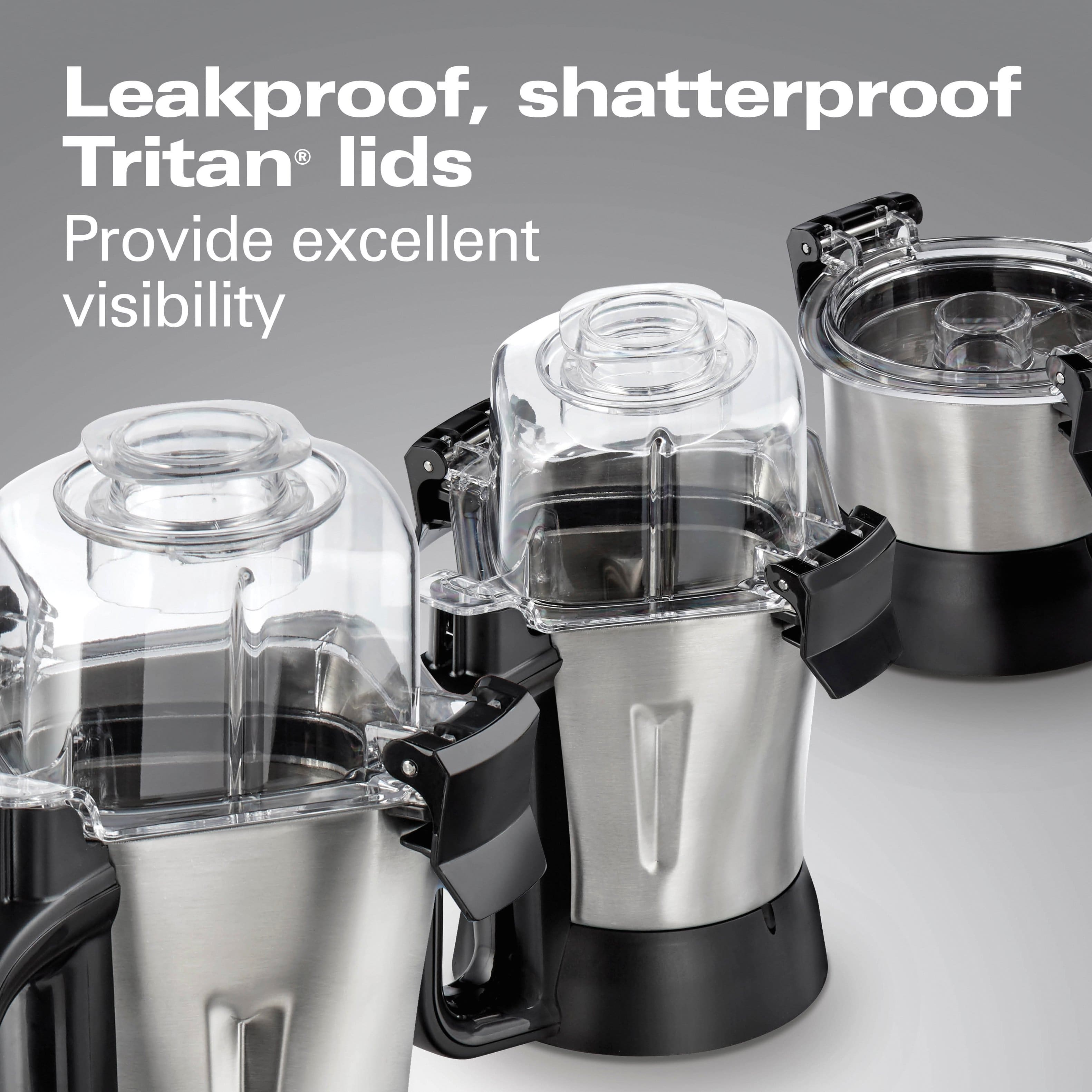 Leakproof, shatterproof Tritan® lids
Provide excellent visibility