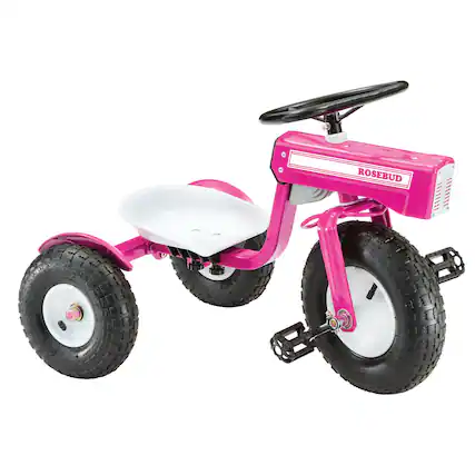 Front. Tricam - Tricam Outdoor Tractor Tricycle, 22" Steel Toddler Bike Kids Ride On Toy, Pink - Pink.