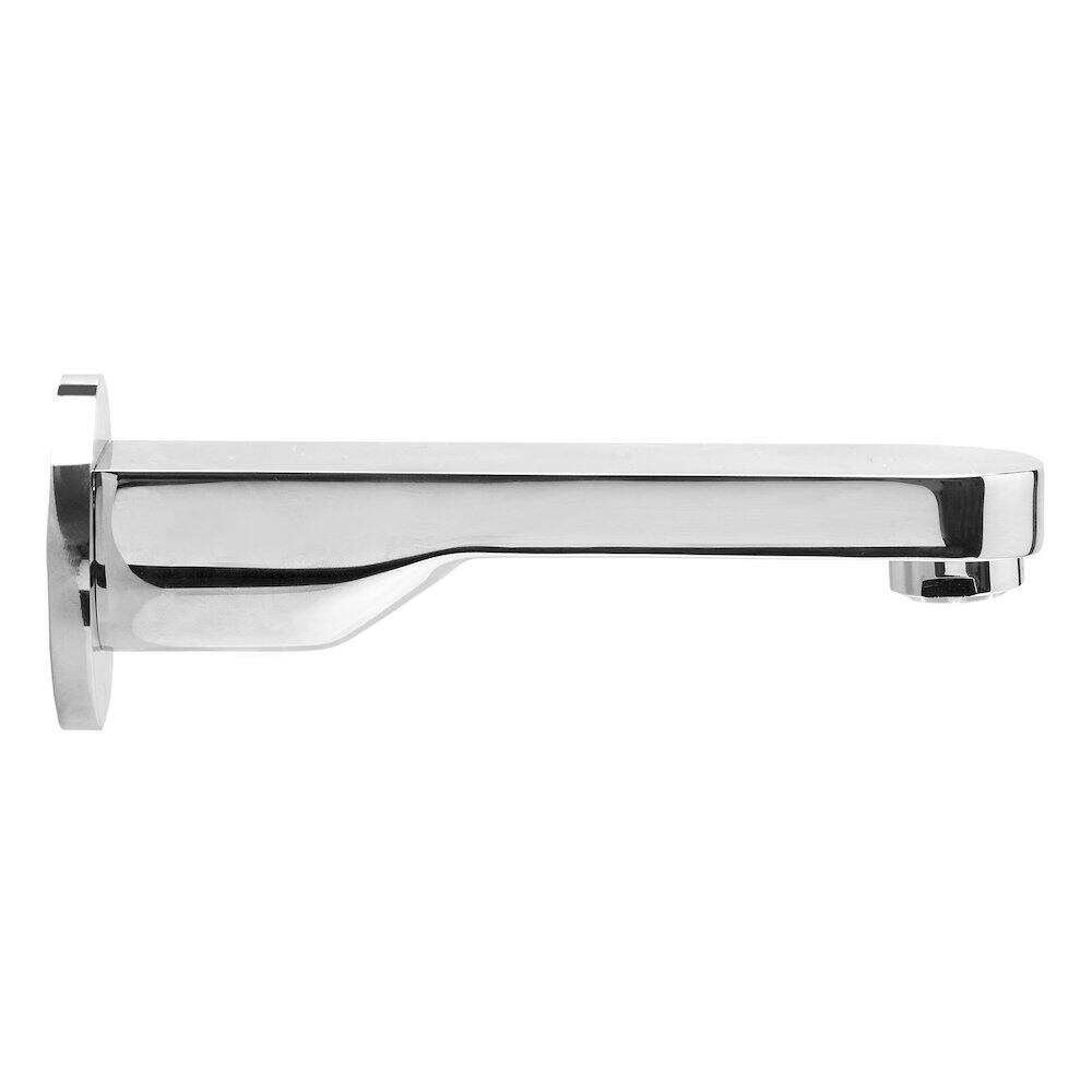Angle. Alfi - Polished Chrome Wallmounted Tub Filler Bathroom Spout - Silver.
