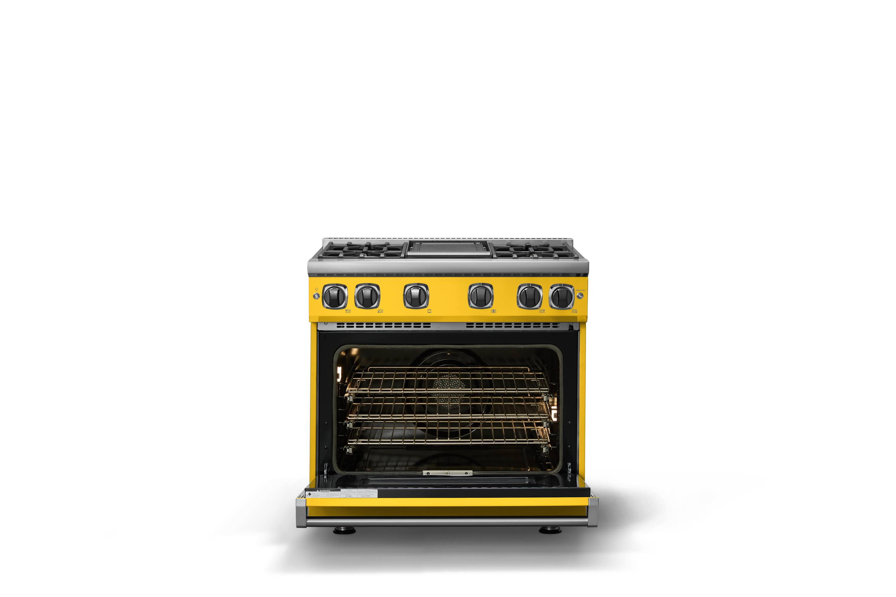Alt View 1. Viking - Pro 7 Series 5.6 Cu. Ft. Freestanding Sealed 4 Burner LP Gas Convection Range/Griddle - Daffodil - Daffodil.