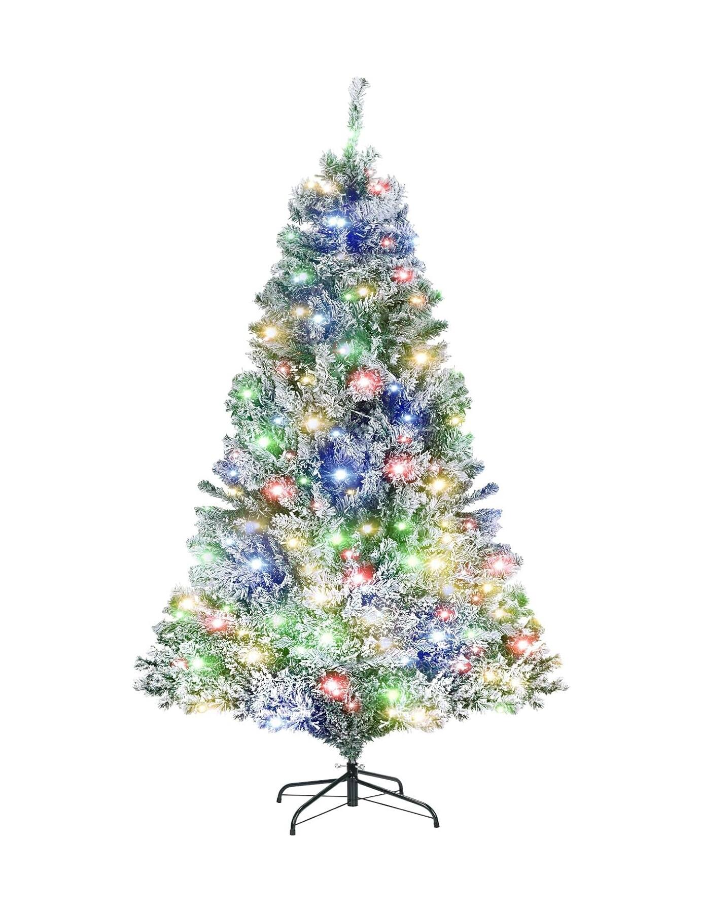Alt View 1. GARVEE - 6.5ft Pre-Lit Artificial Tree Christmas Tree, 8 Modes, 720 Tips - Green.