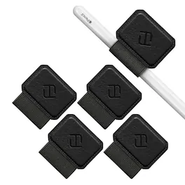 Kitcheniva - Elastic Adhesive Sleeve Pen Loop Holder For Apple Pencil And Stylus Pens Pack Of 4 - Black