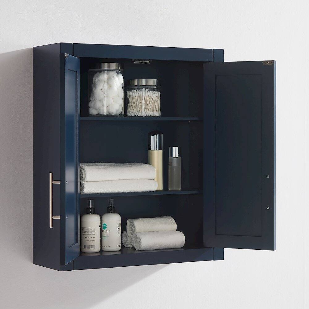 Alt View 8. Crosley Furniture - Savannah Wall Storage Cabinet - Navy.