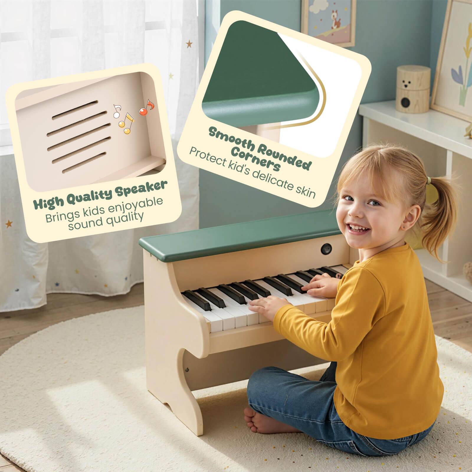 Smooth Rounded Corners  
Protect kid's delicate skin  

High Quality Speaker  
Brings kids enjoyable sound quality