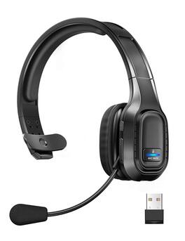 PO3TICJUNKI3 - Trucker Headphones With Microphone Noise Canceling Wireless On Ear Headset Hands Free For Cell Phone - Luxury Configuration