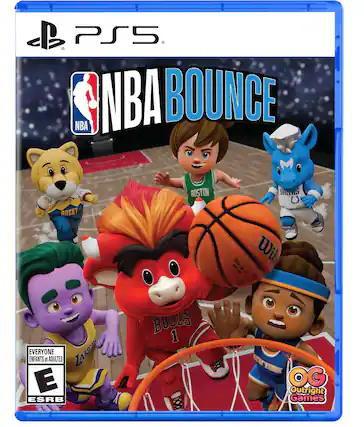 PS5 NBA Bounce is a video game that is suitable for both children and adults. The game is rated E for Everyone by the ESRB. It features the Boston Bulls team and their mascot, Rocky, as well as other characters. The game is available on the PlayStation 5 console. - E (Everyone)