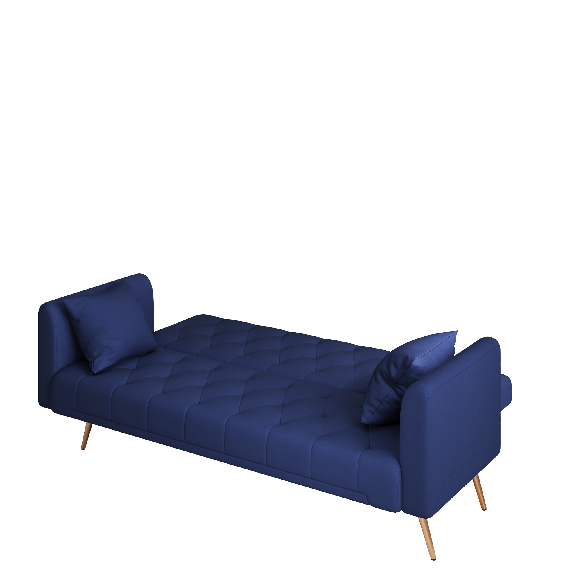 Alt View 9. GOODSILO - Convertible Velvet Sofa Bed with Adjustable Backrest for Small Spaces, Living Room and Office Use - Blue.