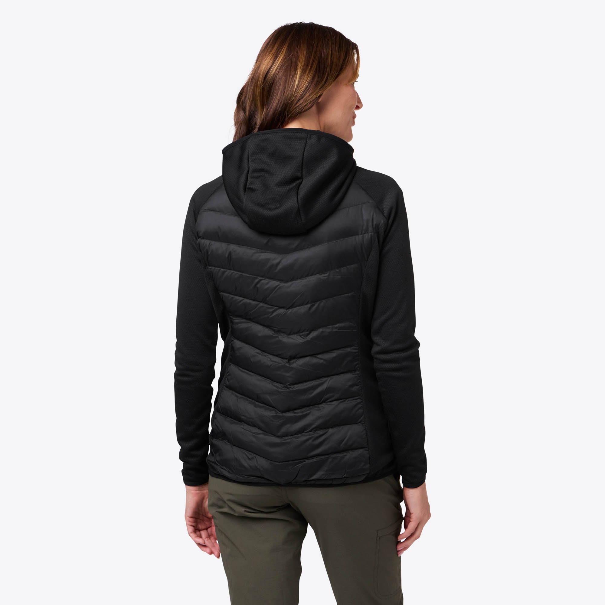 Back. Mobile Warming - Women's Ventani Hybrid Heated Jacket - Black.