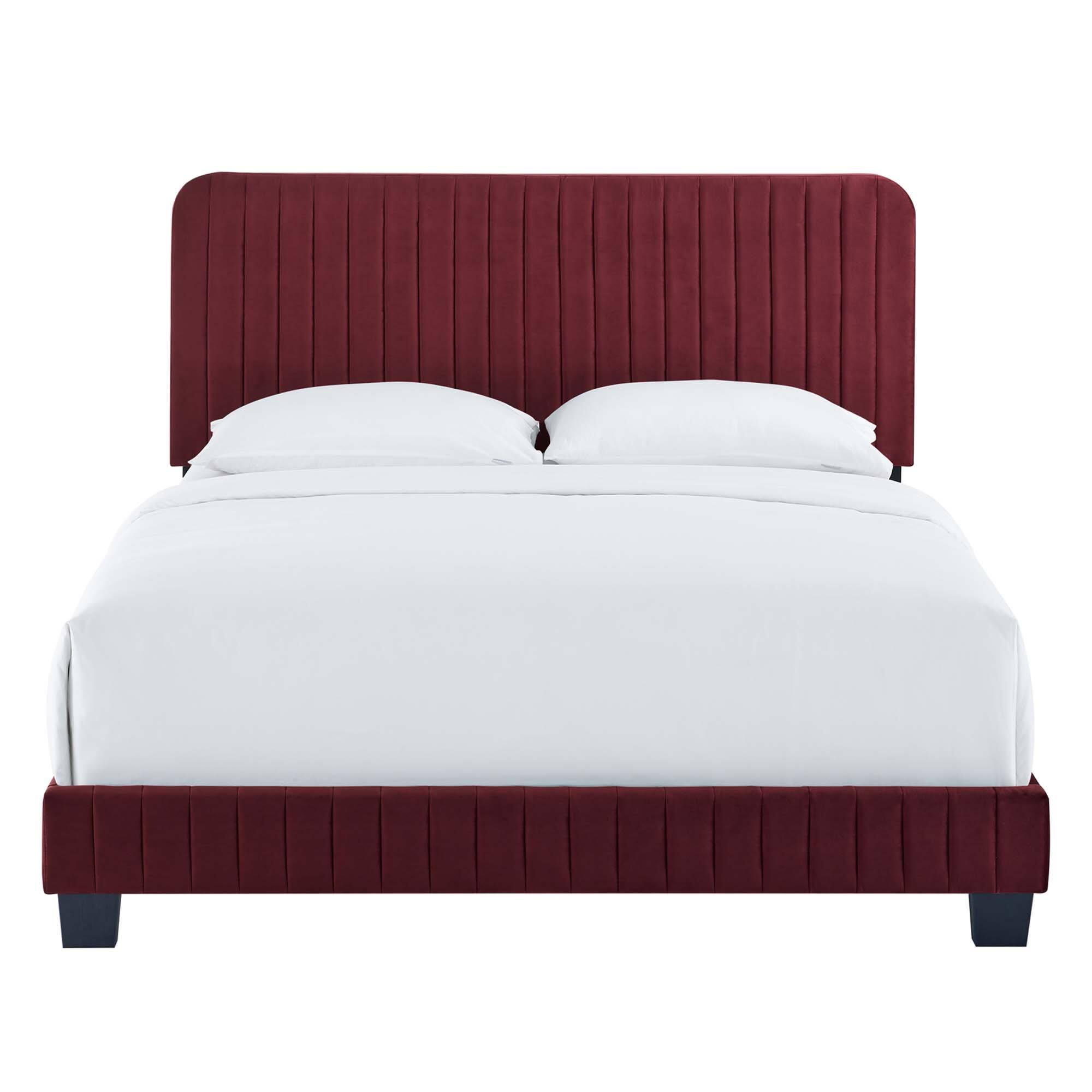 Alt View 1. Modway - Macie Vinyl Full Platform Bed with Squared Tapered Legs - White.
