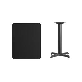 Emma + Oliver - 24"x30" Rectangular Laminate Table with 22"x22" Table Height Base - Black