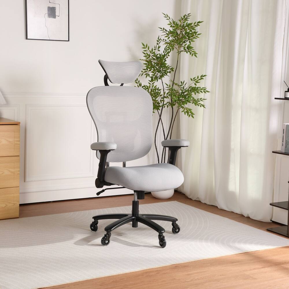 Left. Loheer - Loheer Big and Tall Office Chair Ergonomic Gaming Chair Grey - Grey.