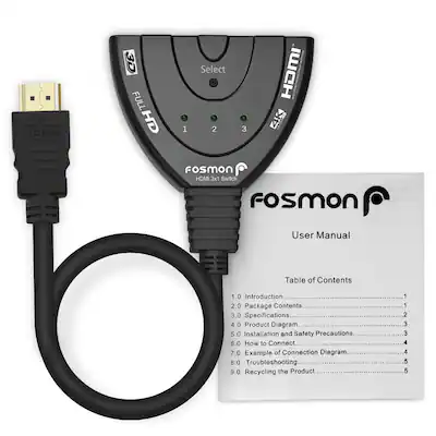 3x1 HDMI Switcher 4Kx2K HDMI switch Selector 3 in 1 out HDMI Splitter 3x1 HDMI Switcher 4Kx2K HDMI switch Selector 3 in 1 out HDMI Splitter