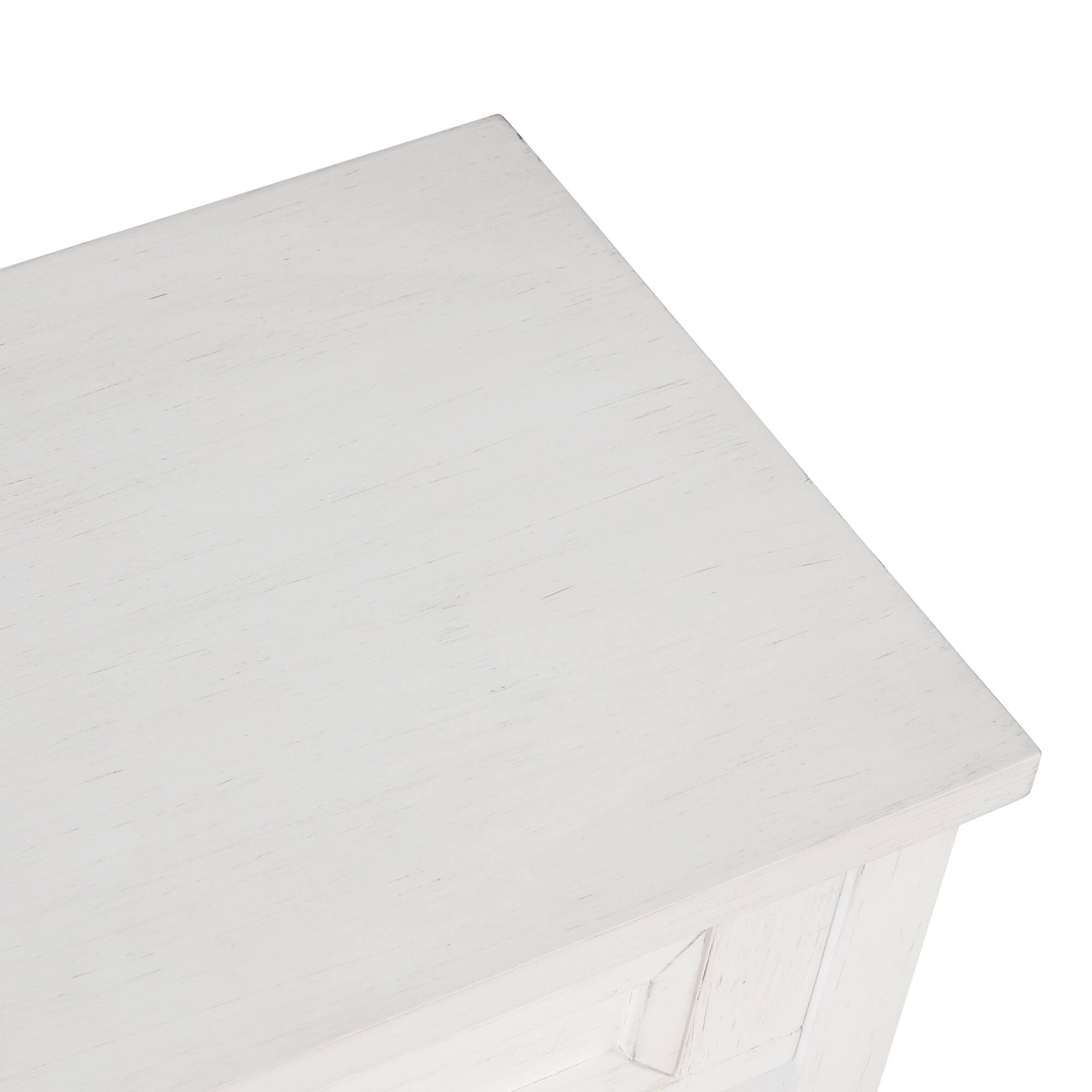 Alt View 5. GOODSILO - Farmhouse Pine Wood Console Table with Drawers and Storage Shelf for Entryway Living Room Bedroom Hallway Kitchen - Antique White.