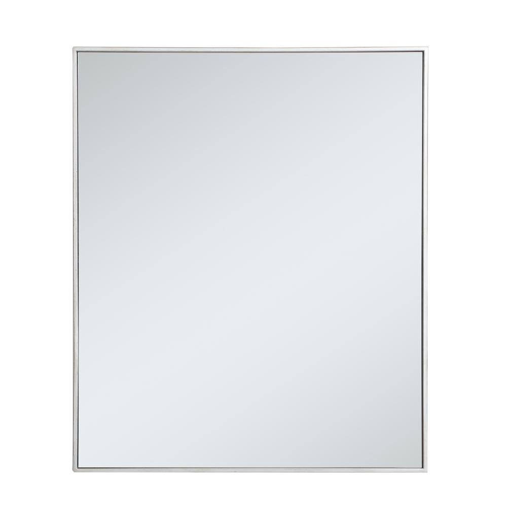 Alt View 2. Elegant Decor - Metal frame rectangle mirror 30 inch in silver - Silver.