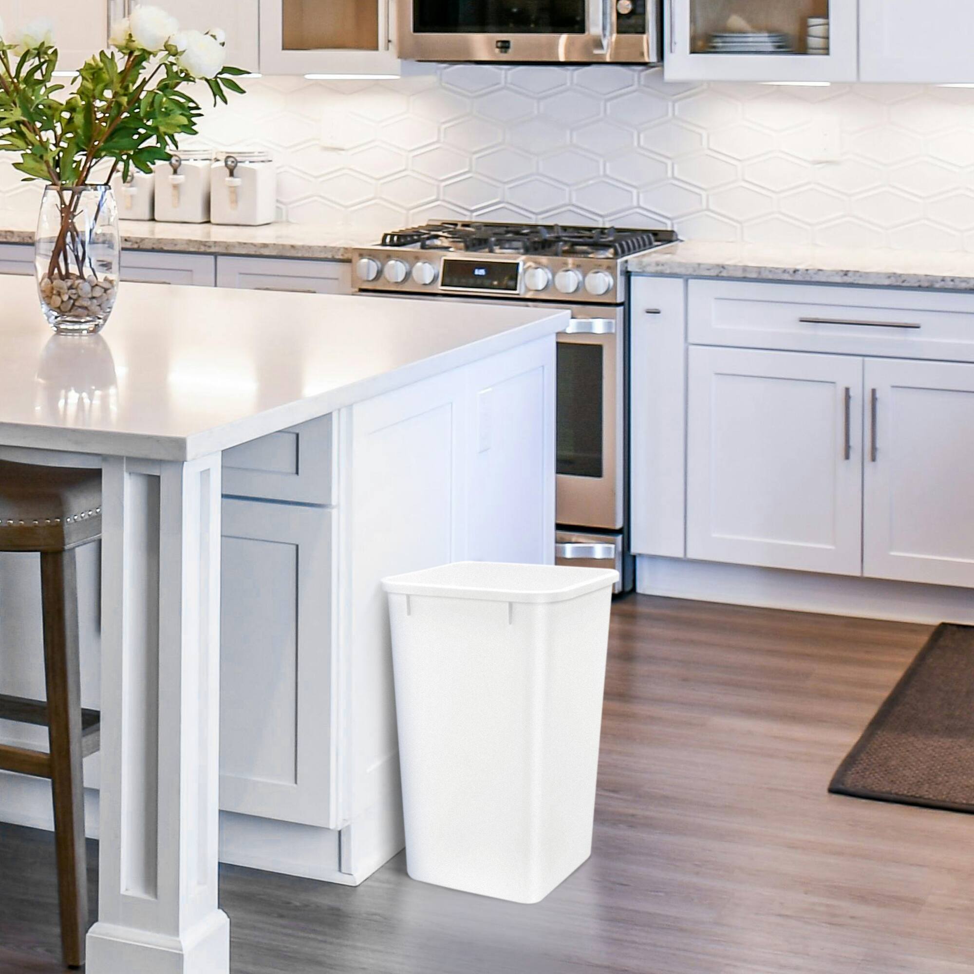 Alt View 7. Rev-A-Shelf - Rev-A-Shelf Polymer Replacement 35 qt. Trash Bin, White, 2 Pack, RV-35-11-2 - White.