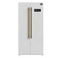 Forno Appliances - 33 in. Wide Salerno 15.6 Cu. Ft. Freestanding Counter-Depth Side-by-Side Refrigerator with Customizable Handles - White