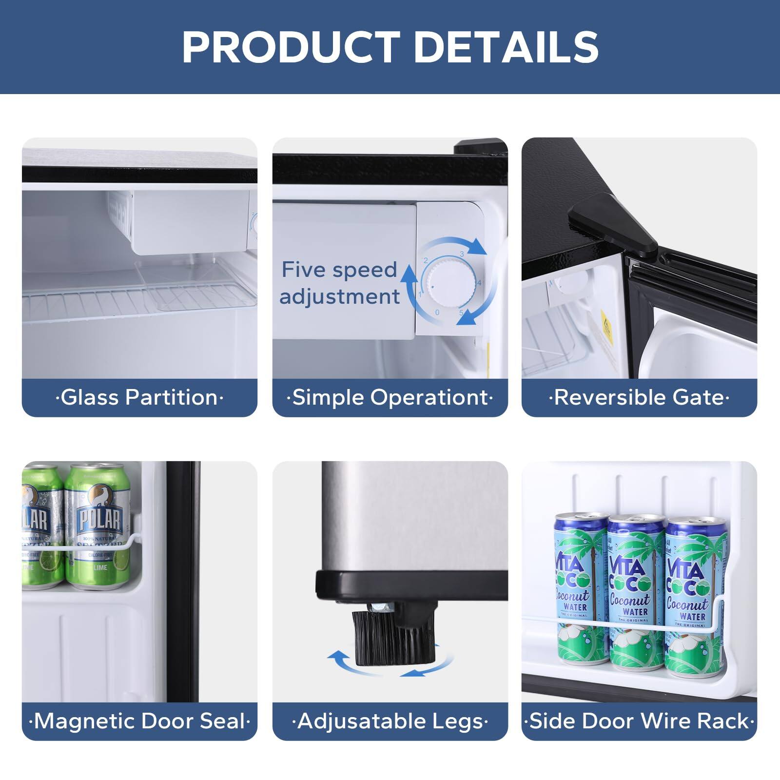 PRODUCT DETAILS

- Five speed adjustment
- Glass Partition
- Simple Operation
- Reversible Gate
- Magnetic Door Seal
- Adjustable Legs
- Side Door Wire Rack
