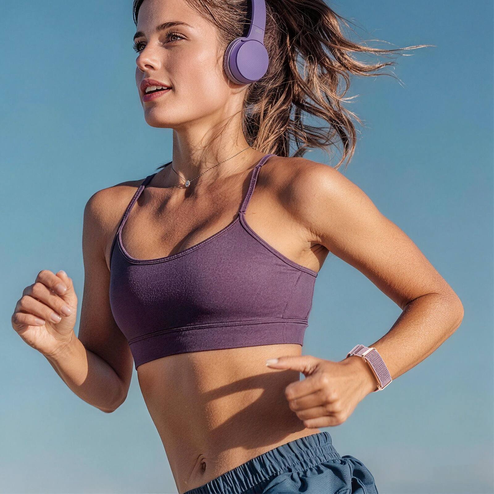 Alt View 2. Fintie - Nylon Loop Band for Google Fitbit Air, Sport Wrist Strap Secure Closure Adjustable Hook-and-Loop Breathable Durable - Pink Sand.