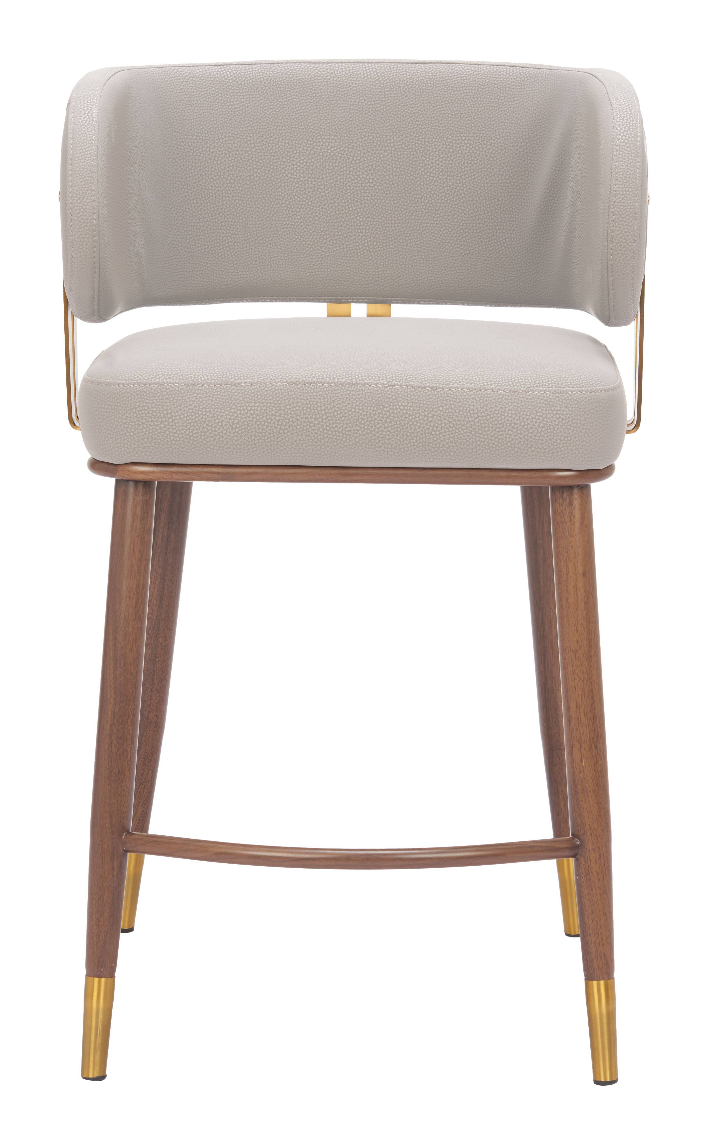 Alt View 1. Hivvago - Brew Counter Stool Beige & Walnut - Beige & Walnut.