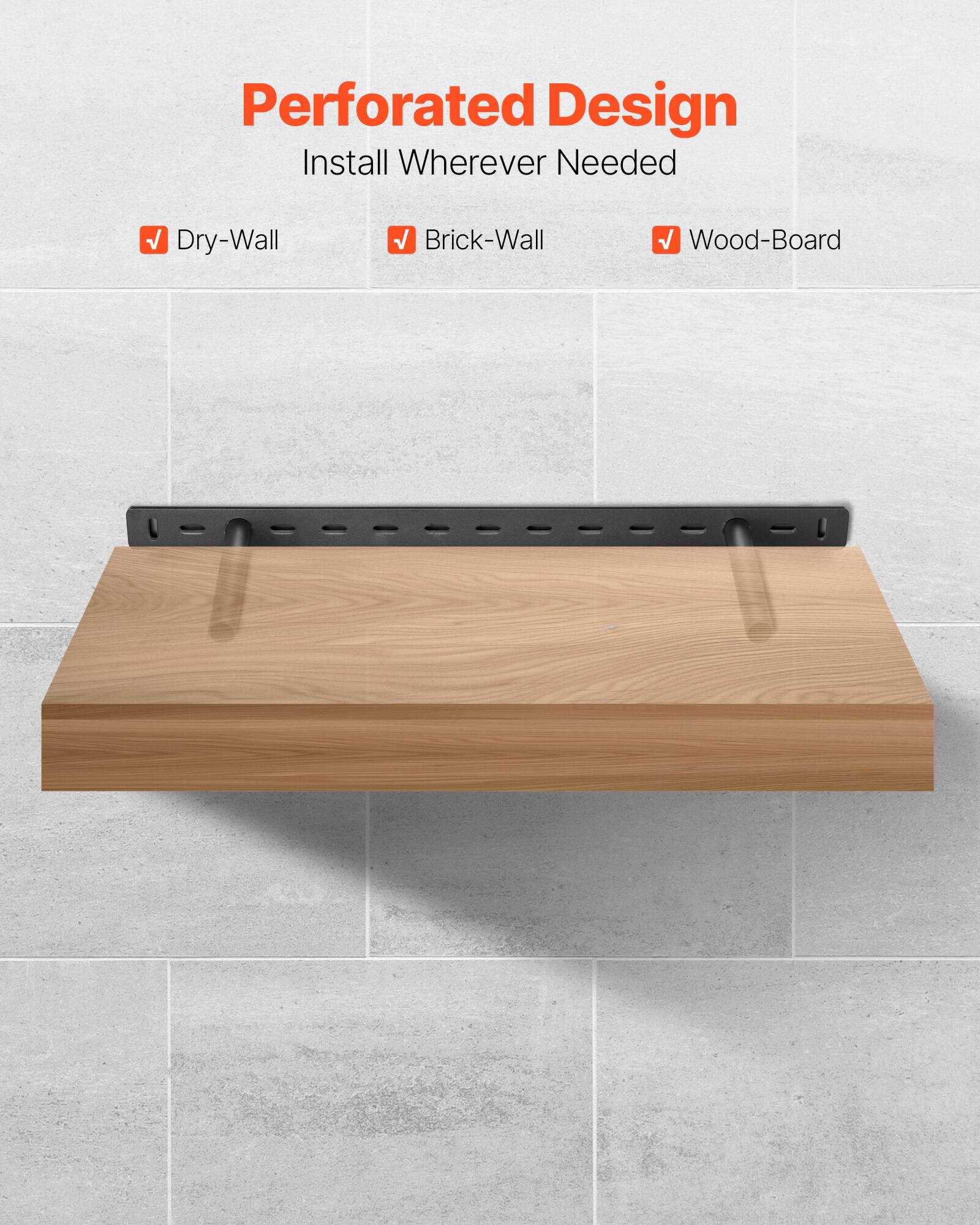 Perforated Design
Install Wherever Needed
Dry-Wall
Brick-Wall
Wood-Board