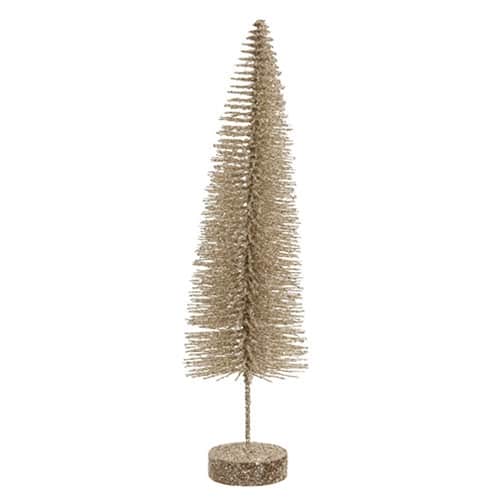 BreeBe - Winter's Eve Bottle Brush Tree 10.5" - Gold, White