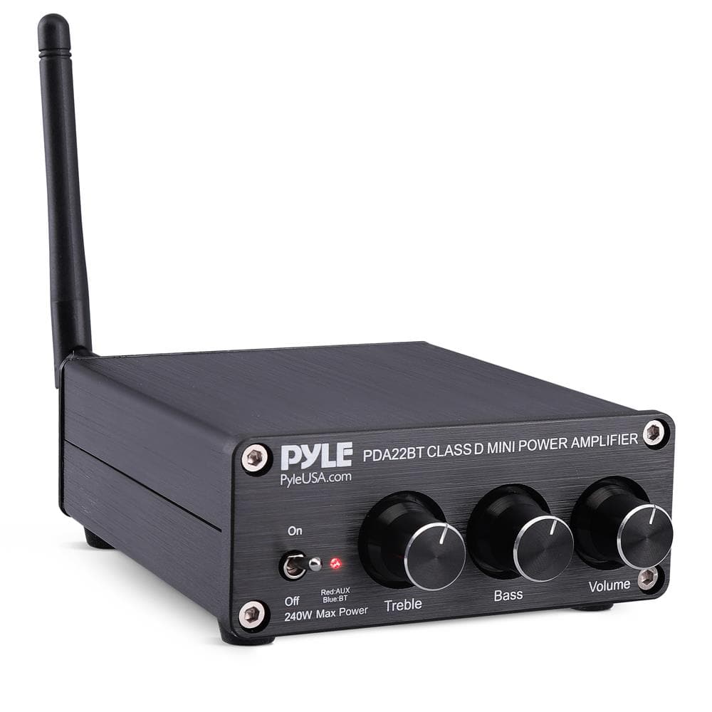 PYLE - Compact Bluetooth Stereo Power Amplifier - Black
