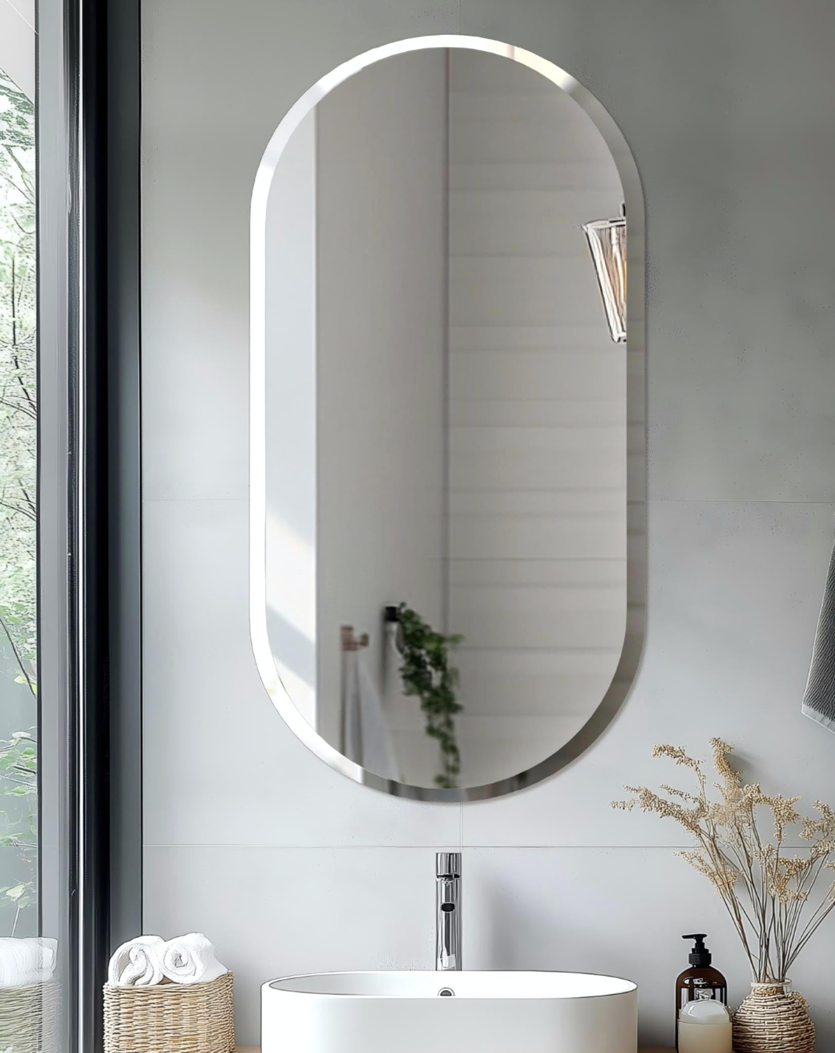 Silver-oblong Oval 40"L x 20"W