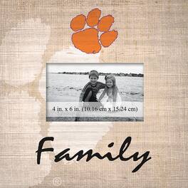 Fan Creations - Clemson Tigers 10'' x 10'' Burlap Pattern Frame - Multicolor