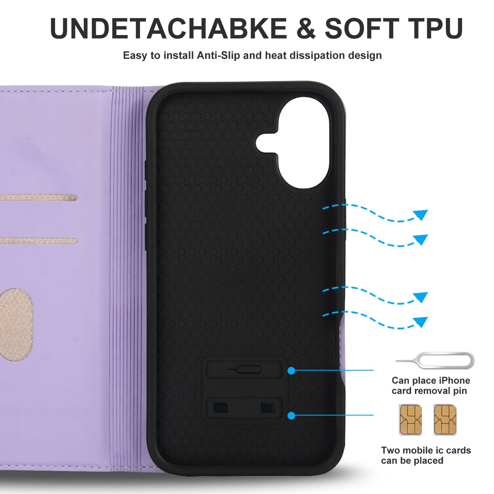 UNDETACHABLE & SOFT TPU  
Easy to install Anti-Slip and heat dissipation design  
Can place iPhone card removal pin  
Two mobile ic cards can be placed