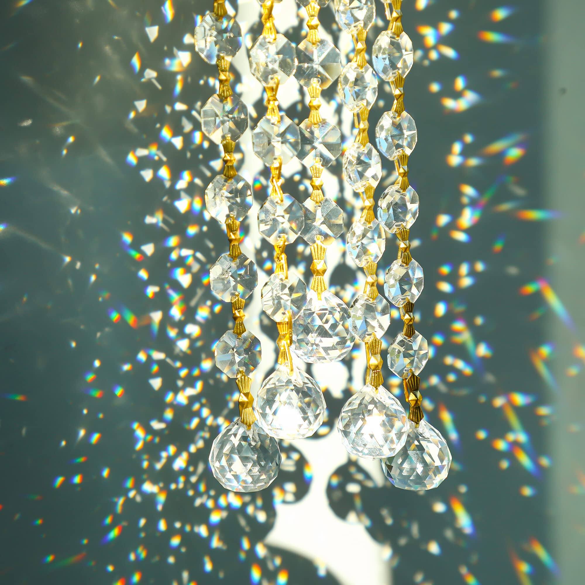 Alt View 3. Fabibe - 10pcs Crsytal Crystal Garland Strands Hanging Glass Chandelier Beads Chains 20mm Balls Prisms With Pendants Parts - Icicles.