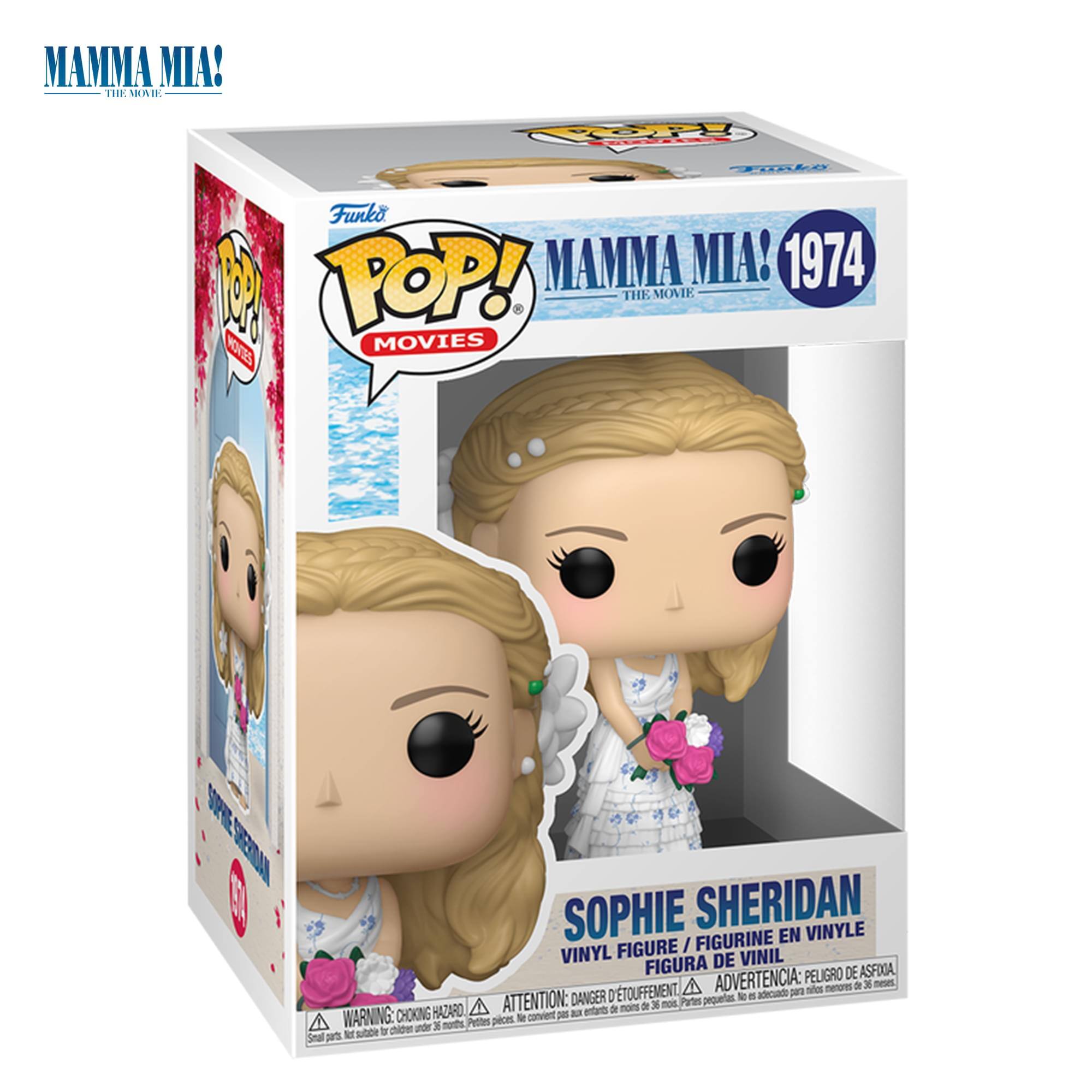 MAMMA MIA! THE MOVIE  
Funko POP!  
MAMMA MIA! 1974  
MOVIES  
SOPHIE SHERIDAN  
VINYL FIGURE / FIGURINE EN VINYLE / FIGURA DE VINIL  

WARNING: CHOKING HAZARD - Small parts. Not for children under 3 years.  
ATTENTION: PELIGRO DE ASFIXIA - Piezas pequeñas. No es adecuado para menores de 3 años.  
ADVERTENCIA: DANGER - Petite pièce. Ne convient pas aux enfants de moins de 3 ans.