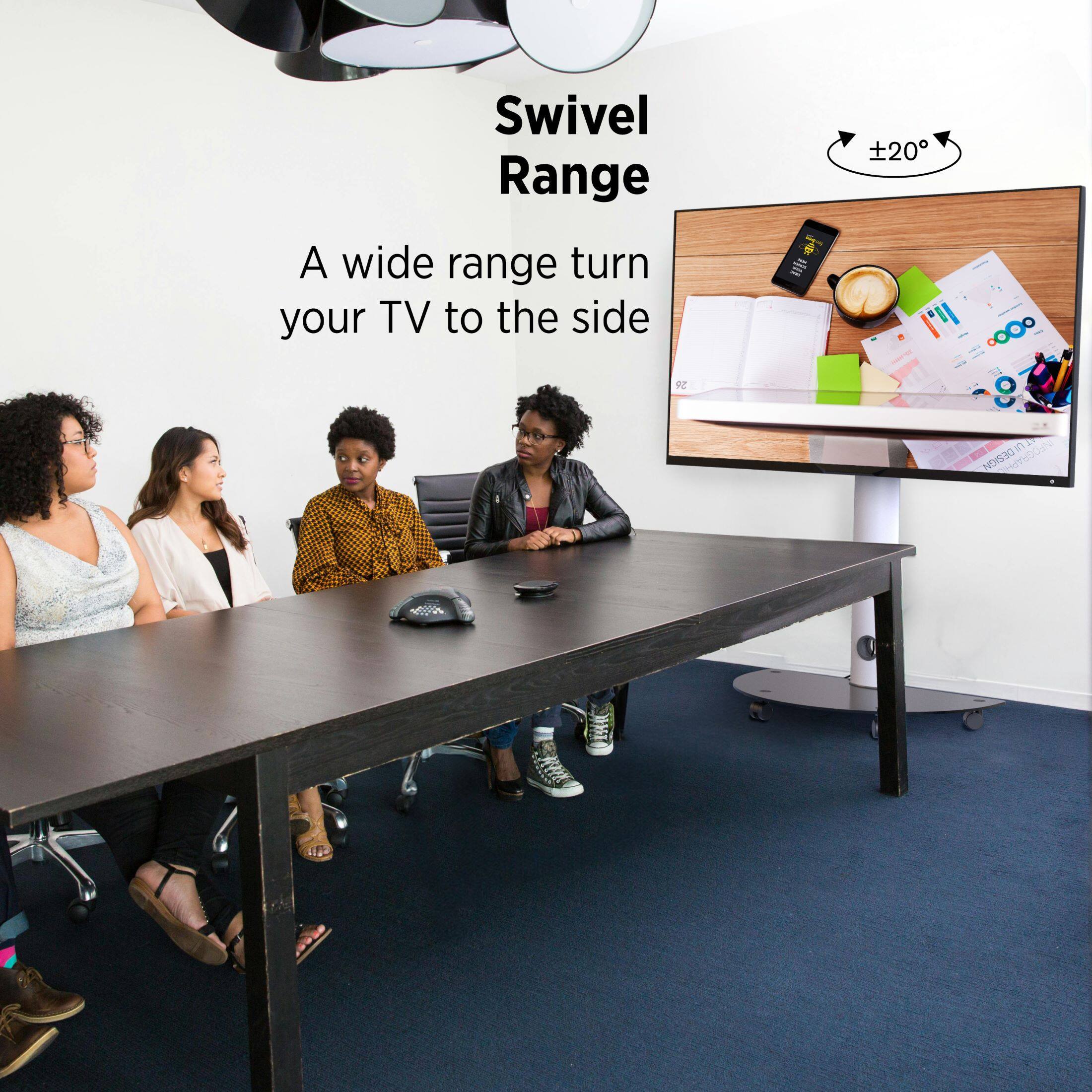 Swivel Range
A wide range turn your TV to the side
±20°