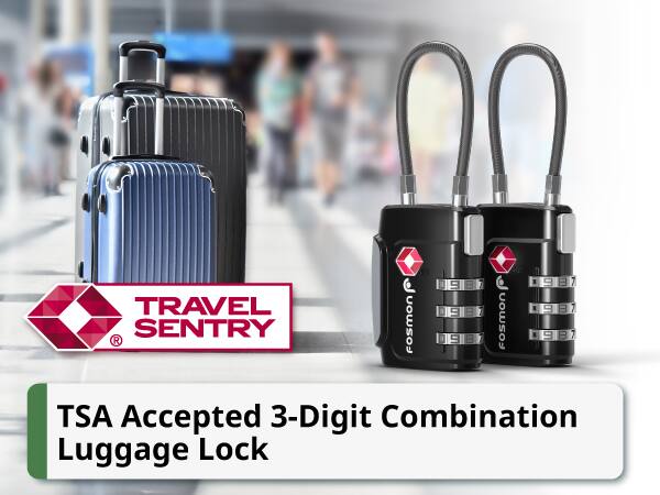 TSA Accepted 3-Digit Combination Luggage Lock TRAVEL SENTRY Fosmon 0987