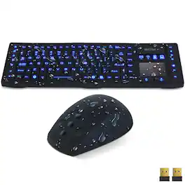 Delton - M90/M44 Waterproof Wireless Medical Keyboard & Mouse Combo - Black
