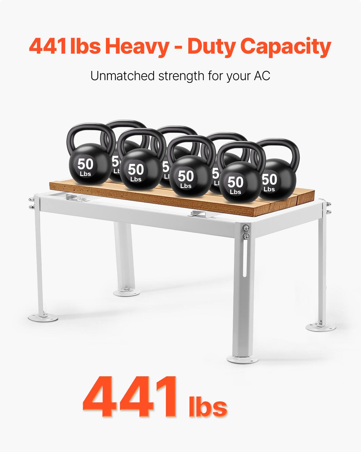 441 lbs Heavy - Duty Capacity  
Unmatched strength for your AC  

50 Lbs 5 Lt  
50 Lbs 5 Lt  
50 Lbs 5 Lt  
50 Lbs 5 Lt  
50 Lbs 5 Lt  
50 Lbs 5 Lt  

441 lbs